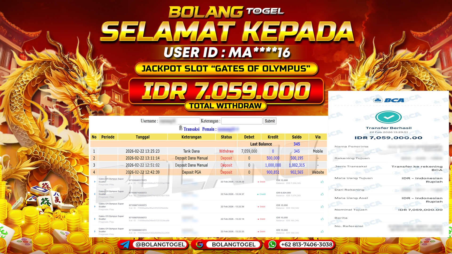 Bukti jackpot SLOT GATES OF OLYMPUS SUPER SCATTER BOLANGTOGEL - gambar 1